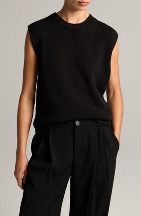 Vince Asymmetric Crewneck Sweater Vest in Black at Nordstrom, Size Xx-Small