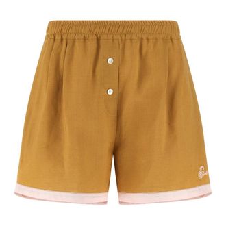 Marni Boxer Linnen Shorts - Dames - Bermuda - Geel - 3XS - Linnen - Korte Broeken