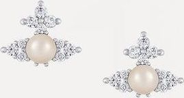 Vivienne Westwood Feodora Earrings Silverwhitecz-creamrose-pearl Brass Women