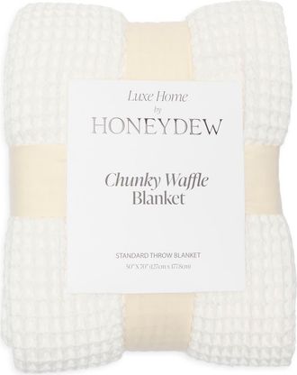 Honeydew Intimates Chunky Waffle Stitched Cotton Throw in White at Nordstrom Rack