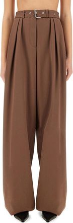 Dries Van Noten High-Waisted Wide-Leg Pants With Matching Belt