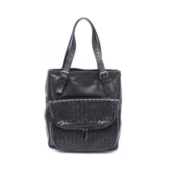 Bottega Veneta Black Leather Handbag Tote Bag (Pre-Owned)