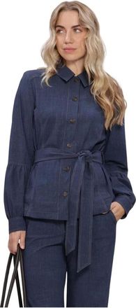 JapanTKY Pumika Blazer - Dames - Blouses & Shirts - Blauw - Maat: 2XL Leer