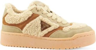 Guess Miram Faux Fur Sneaker - Dames - Sneakers - Beige - 37 EU - Polyester - Schoenen