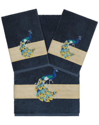 Linum Home Textiles 100% Turkish Cotton Penelope 3Pc Embellished Towel Set
