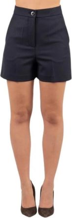 Pinko Solanum Shorts - Dames - Korte Broeken - Blauw - XS - Wol - Korte Broeken