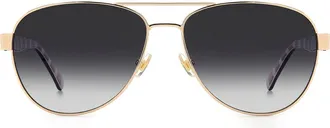 Kate Spade New York polina 61mm polarized gradient pilot sunglasses in Gold Black/grey Sf Pz at Nordstrom