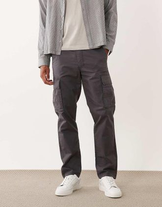 Jack & Jones Pantaloni cargo dritti grigio scuro