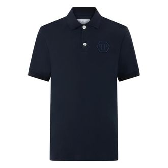 Philipp Plein Polo Shirt Ss Hexagon - - Tops - Uomo - Blu - L