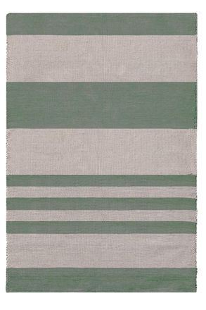 AFK Living Alfombra de algod&oacute;n reciclado tejida a mano verde 140 x 200 cm