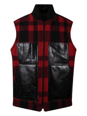 Junya Watanabe Mackinaw panelled gilet - Red