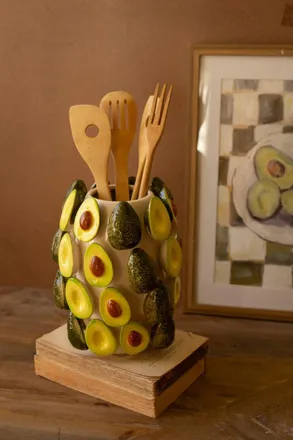 Kalalou Ceramic Vase - Avocados