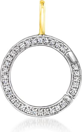 RS Pure by Ross-Simons Lab-Grown Diamond Circle Charm Holder Pendant in 14kt Yellow Gold