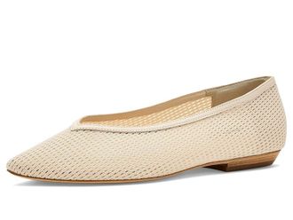 Veronica Beard Bancroft Mesh Ballerina/Skimmer Shoes Womens Flat Shoes Ecru : 8.5 M, Leather