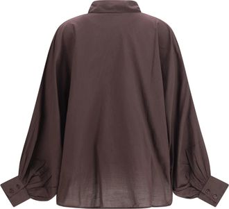 SoSUE Womens Antonia Voile Shirt Brown Cotton