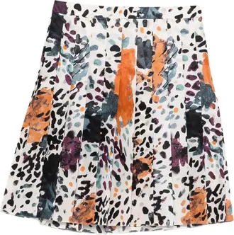 Fendi Moth-Print Silk Midi Skirt