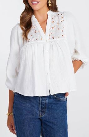 Bishop + Young Flora Texture Blouse in Salt at Nordstrom, Size X-Small