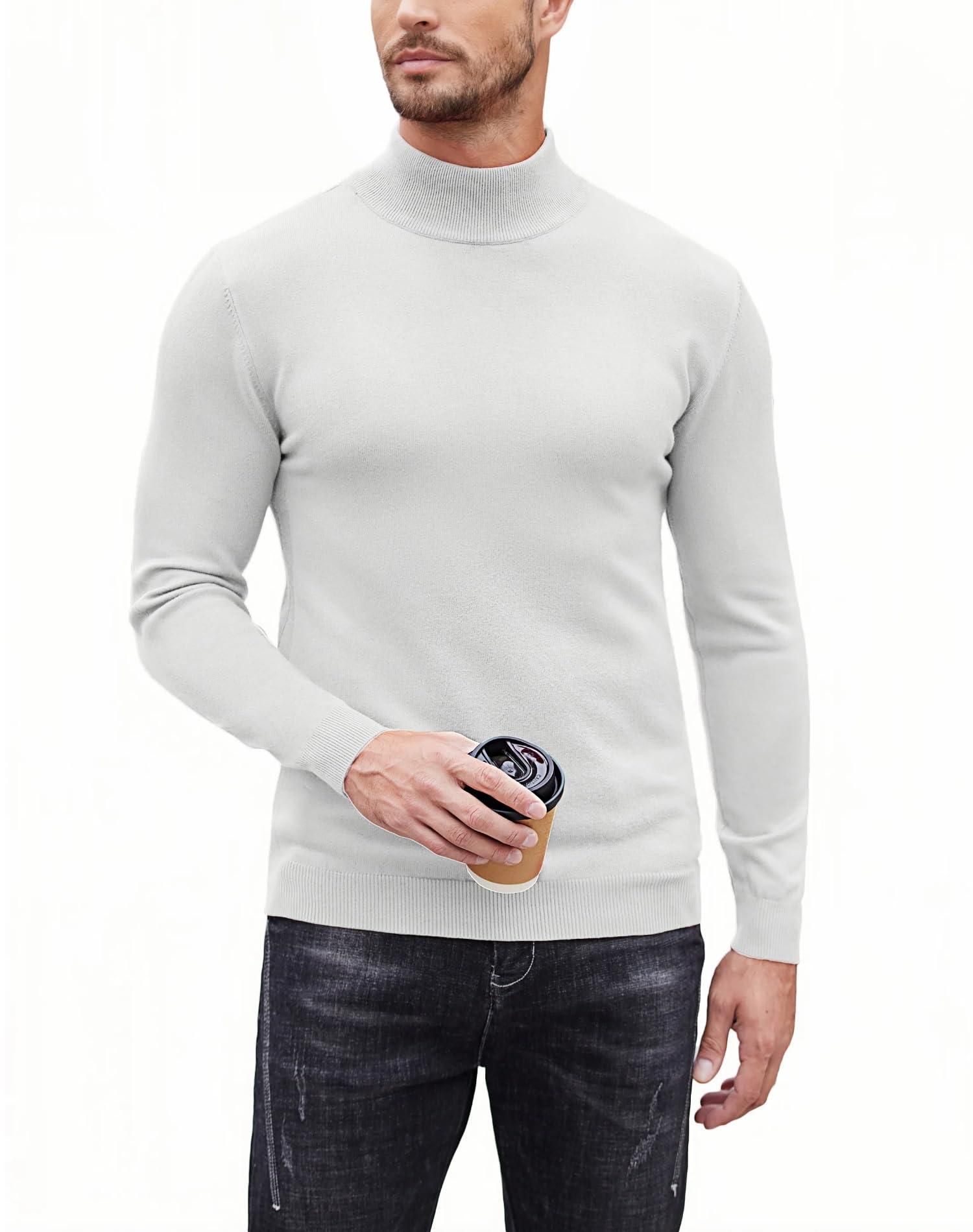 COOFANDY Herren Pullover Mit Reißverschluss - Strickpullover Rollkragen Winter