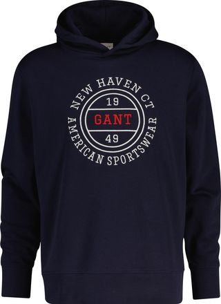 GANT Kapuzensweatshirt GANT GRAPHIC HOODIE, Herren, Gr. 4XL, evening blau, Sweatware, Obermaterial: 80% Baumwolle, 20% Polyester, unifarben, regular fit no