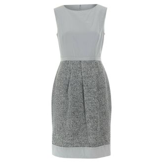 Max Mara grey polyamide speckle wool skirt sleeveless work dress US8 FR40 M
