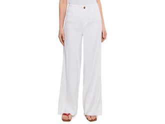 NYDJ Trouser Womens Dress Pants Optic White : 10 32, Elastane/Linen/Viscose