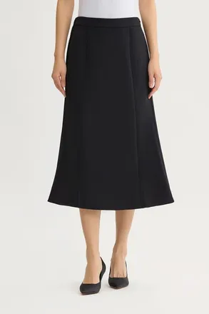 Ming Wang A-Line Stretch Deco Crepe Maxi Skirt in Black at Nordstrom, Size X-Large