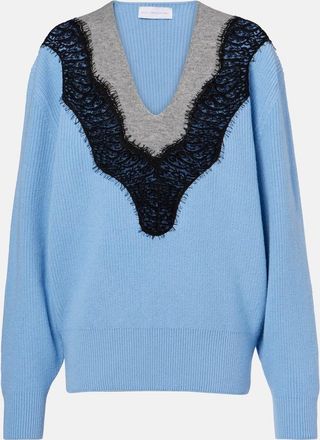 Stella McCartney Pullover in lana vergine con pizzo