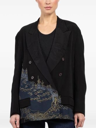 Ibrigu double-breasted printed jacket - Blu