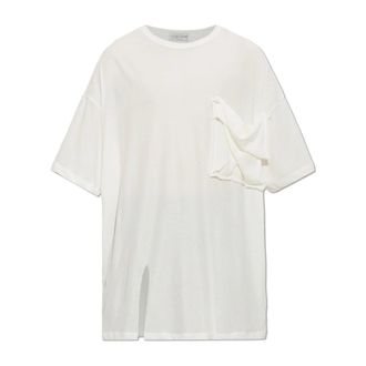 Yohji Yamamoto Tops, Heren, Wit, L, Katoen, T-shirt met zak