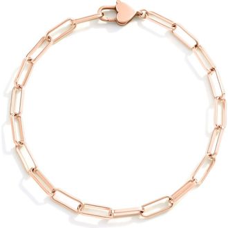 Mint & Lily Heart Padlock Bracelet in 18K Rose Gold Plated at Nordstrom, Size 6.5