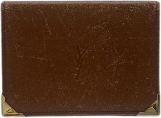 Saint Laurent Pre-owned Leren Portemonnee - Dames - Vintage Accessoires - Bruin - ONE Size - Leer - Vintage