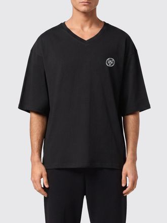 Plein Sport T-shirt in cotone con scollo a V e spalle scese