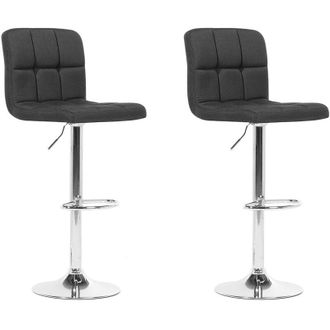 Beliani Beliani - Conjunto de 2 taburetes de bar negros para cocina giratorios altura ajustable Marion