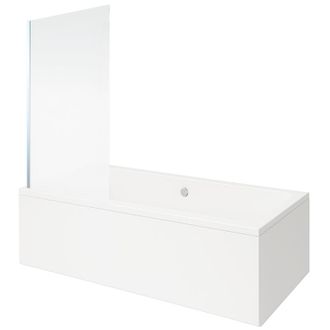 Vitra Ba&ntilde;era Rectangular Vitra Neon De 180x80 Cm + Mampara De Ba&ntilde;o Cromada Aurys Mist 1 Con Perfil Izquierdo + Desag&uuml;e Cromado
