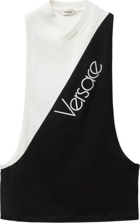 Versace White Color Block Top