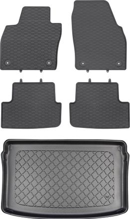 OEM Volkswagen Polo Vi 2g Aw Hatchback Desde 10/2017 Set - Alfombrillas De Goma Para Coche + Alfombrilla Para Maletero