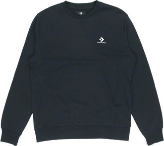Converse Mens Converse Casual Sports Logo Round Neck Pullover Dark Black 10020345-A01