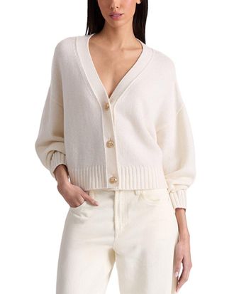 Alice & Olivia Alice + Olivia Atticus Cropped Boxy Cashmere-Blend Cardigan