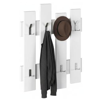 Dmora Dmora - Perchero Zenith, Perchas, Percha Multiusos, Perchero De Pared, 64x4h79 Cm, Blanco, Con Embalaje Reforzado