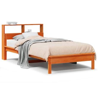 Berkfield Home Bookcase Bed without Mattress Wax Brown 90x200 cm Solid Wood Pine