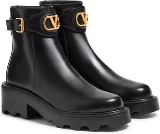 Valentino VLOGO Signature Bootie in Black at Nordstrom, Size 10.5Us