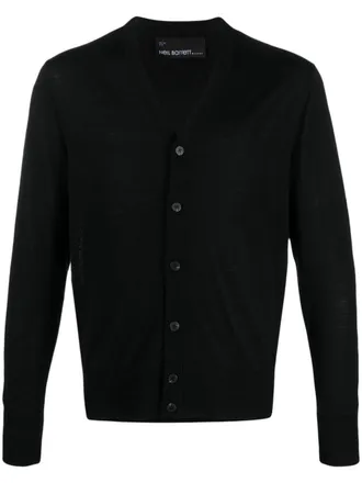 Neil Barrett fine-knit wool cardigan - men - Wool - S - Black