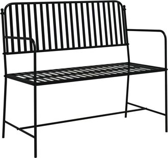 vidaXL Banco de jardín Negro 104 x 54 x 93cm Acero vidaXL