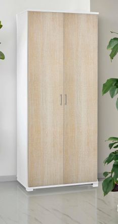 Dmora Armario Multiusos Dabalor, Armario Lineal Con 2 Puertas Batientes, Armario Con 4 Baldas Regulables, Zapatero Moderno, 100% Made In Italy, 90x45h195 Cm
