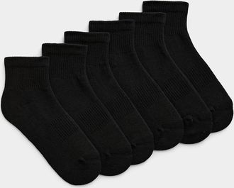 Simons Womens Solid ribbed ankle socks 6-pack