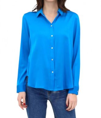 Nouvelle/Silk95Five Monte Carlo Blouse In Azure Blue