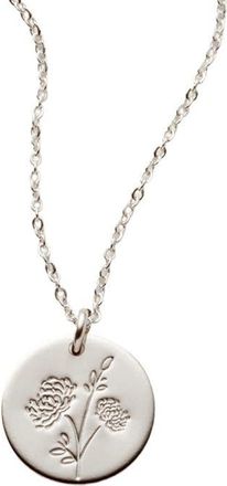 Made by Mary November Birth Flower Necklace in Silver at Nordstrom, Size Medium