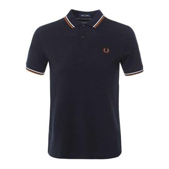 Fred Perry Herenpoloshirt met dubbele kraag (Marine)