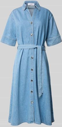 Comma Midikleid in Denim-Optik mit Lyocell-Anteil in Blau, Gr&ouml;&szlig;e 38