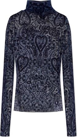 Off-white Transparante Top - Dames - Longsleeves - Blauw - S - Tops